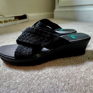 Black, slip on sandle